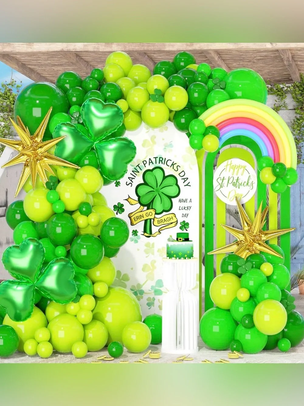 St. Patrick's Day Green Balloon Arch Garland Party Decorations Set